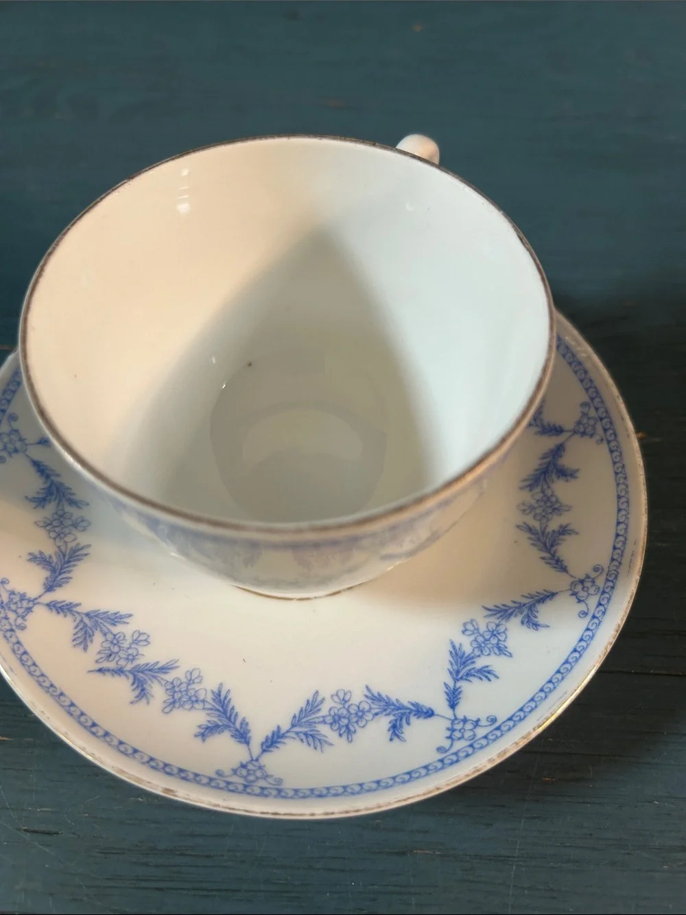 Classic Blue and White Porcelain Tea Cup and Saucer - Teatime